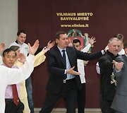 Vilniaus meras Artūras Zuokas (centre)