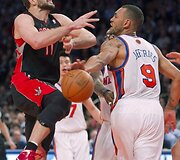 Linas Kleiza ir Jaredas Jeffries
