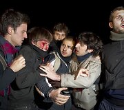 Policininko sužeistas protestuotojas
