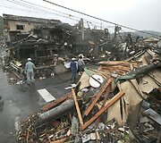 Tornado padariniai Tsukubos mieste
