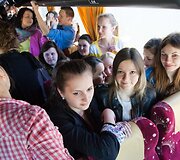 Studentai autobuse