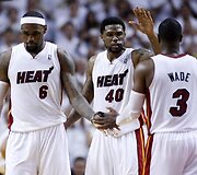 LeBronas Jamesas, Udonis Haslem ir  Dwyane'as Wade'as
