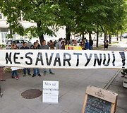 Mitingas prie Vilniaus regiono aplinkos apsaugos departamento