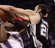 Kevinas Durantas ir Manu Ginobili