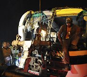 Autobusas po avarijos 