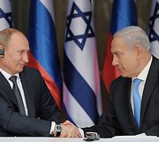 Rusijos prezidentas Vladimiras Putinas ir Izraelio ministras pirmininkas Benjaminas Netanyahu