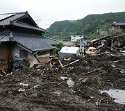 Purvo nuo&scaron;liaužos padariniai Kumamoto prefektūroje
