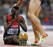 Ezekielis Kemboi i&scaron; Kenijos laimėjo ausko mėdalį 3000 m bėgimo su kliūtimis rungtyje.