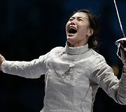 Fechtuotoja Jiyeon Kim i&scaron; Pietų Korėjos