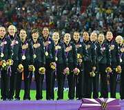 JAV futbolininkės laimėjo aukso medalius Londono olimpiadoje
