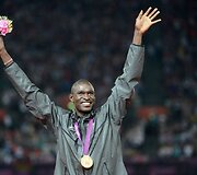 Kenijos bėgikas Davidas Lekuta Rudisha i&scaron;kovojo auksą 800 m bėgimo rungtyje