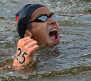 Oussama Mellouli i&scaron; Tuniso laimėjo aukso medalį 10 km plaukimo maratone