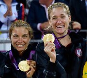 Paplūdimio tinklininkės Misty May-Treanor ir Kerri Walsh i&scaron; JAV