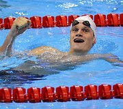 Prancūzijos plaukikas Yannickas Agnelis laimėjo aukso medalį 200 m plaukimo laisvuoju stiliumi rungtyje.