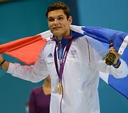 Prancūzijos plaukikas Florent Manaudou laimėjo aukso medalį 50 m plaukimo laisvuoju stiliumi rungtyje.