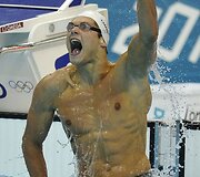 Prancūzijos plaukikas Florent Manaudou laimėjo aukso medalį 50 m plaukimo laisvuoju stiliumi rungtyje