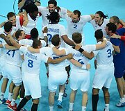 Prancūzijos vyrų rankinio komanda laimėjo aukso medalius Londono olimpiadoje