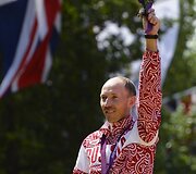 Rusas Sergejus Kirdijapkinas laimėjo aukso medalį 50 km greitojo ėjimo rungtyje..