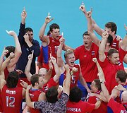 Rusijos vyrų tinklinio komanda i&scaron;kovojo aukso medalius Londono olimpiadoje