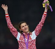 &Scaron;uolininkė į auk&scaron;tį Anna Chicherova i&scaron; Rusjios