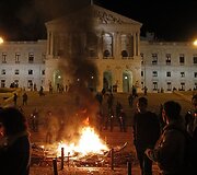 Protestas prie Portugalijos parlamento