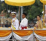 Tailando princas Maha Vajiralongkorn ir princesė Srirasmi 
