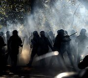 Demonstrantai Italijoje susirėmė su policija