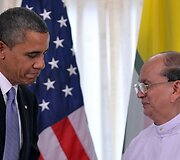 JAV prezidentas Barackas Obama ir Mianmaro prezidentas Theinas Seinas