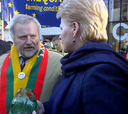Dalia Grybauskaitė Briuselyje susitiko su ūkininkais