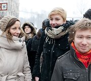 Studentų akcijos akimirka