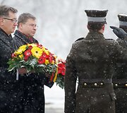 Lietuvos premjeras Algirdas Butkevičius ir Lavijos premjeras Valdis Dombrovskis
