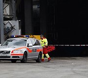 Policija prie medienos fabriko &Scaron;veicarijoje