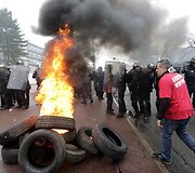 Protestas prie &bdquo;Goodyear Dunlop&ldquo; bustinės Prancūzijoje