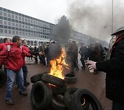 Protestas prie &bdquo;Goodyear Dunlop&ldquo; bustinės Prancūzijoje