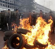 Protestas prie &bdquo;Goodyear Dunlop&ldquo; bustinės Prancūzijoje