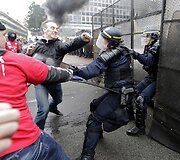 Protestas prie &bdquo;Goodyear Dunlop&ldquo; bustinės Prancūzijoje