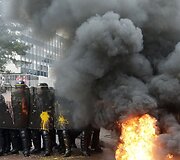Protestas prie &bdquo;Goodyear Dunlop&ldquo; bustinės Prancūzijoje