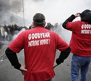 Protestas prie &bdquo;Goodyear Dunlop&ldquo; bustinės Prancūzijoje