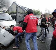 Protestas prie &bdquo;Goodyear Dunlop&ldquo; bustinės Prancūzijoje