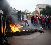 Protestas prie &bdquo;Goodyear Dunlop&ldquo; bustinės Prancūzijoje