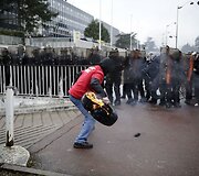Protestas prie &bdquo;Goodyear Dunlop&ldquo; bustinės Prancūzijoje