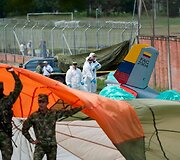 Kolumbijos aviacijos mokykloje nukritęs T-34 lėktuvas