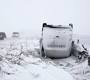 Apvirtęs autobusiukas