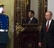 Kinijos prezidentas Xi Jinpingas ir Rusijos prezidentas Vladimiras Putinas