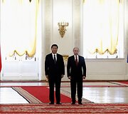Kinijos prezidentas Xi Jinpingas ir Rusijos prezidentas Vladimiras Putinas