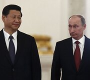 Kinijos prezidentas Xi Jinpingas ir Rusijos prezidentas Vladimiras Putinas