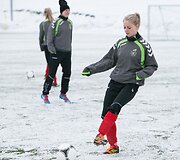 Lietuvos moterų futbolo rinktinės treniruotė