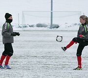 Lietuvos moterų futbolo rinktinės treniruotė
