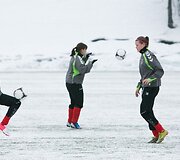 Lietuvos moterų futbolo rinktinės treniruotė