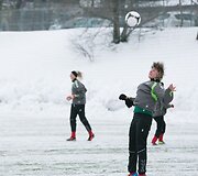 Lietuvos moterų futbolo rinktinės treniruotė